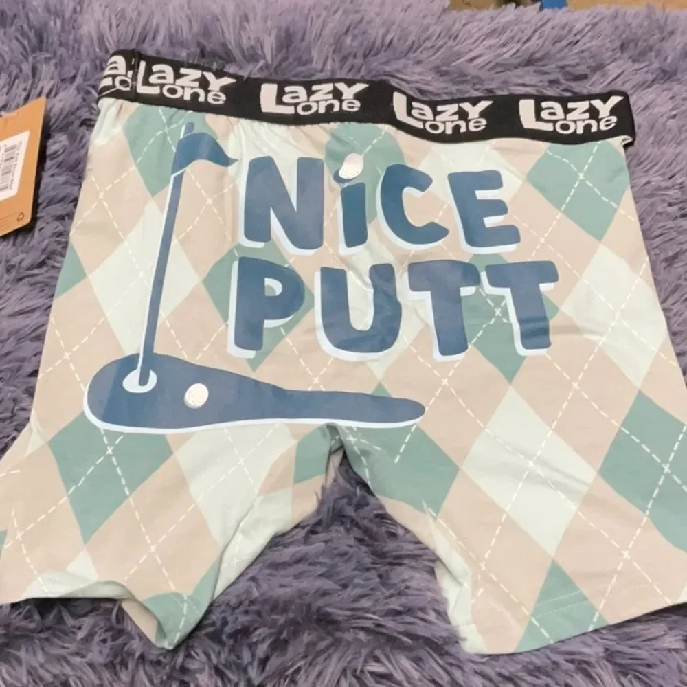Lazy One Men's Argyle GOLF STYLE Boxer Briefs - Teal and Cream